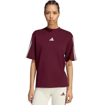 Damen-T-Shirt adidas Essentials 3-Stripes Boyfriend bordeaux KX0793