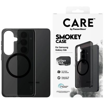 CARE by PanzerGlass Urban Explorer Smokey Hülle mit schwarzem Qi für Samsung Galaxy S26 - Schwarz