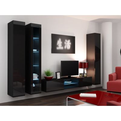 8. VIGO Glasvitrine „180“ 180/40/30 schwarz/schwarz poliert