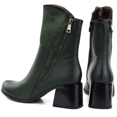 5. Grüne Damen-Ankle-Boots mit Blockabsatz, Modell M.Daszyński SA269-1