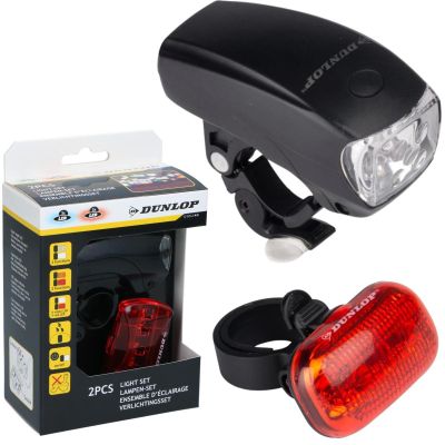 DUNLOP LED-Fahrradlampen-Set vorne und hinten