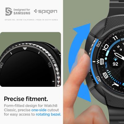 13. Spigen Liquid Air Case für Samsung Galaxy Watch 8 Classic 46 mm – Schwarz