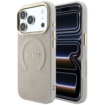 Guess Saffiano Peony & Ring MagSafe Hülle für iPhone 17 Pro / 18 Pro - pink