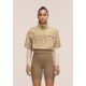 3. CASALL Damen-Trainingsjacke mit kurzen Ärmeln, Sandfarbe