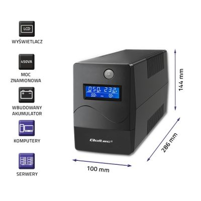 15. QOLTEC USV 450 VA | 240 W | LCD | USB | RJ45