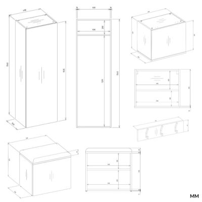 11. Garderobe HAGA III 2SZ1W Weiß
