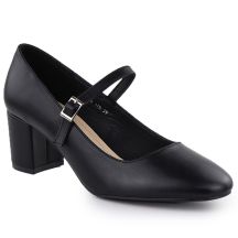 Schwarze Sergio Leone PB176 Pumps mit niedrigem Absatz und Riemen