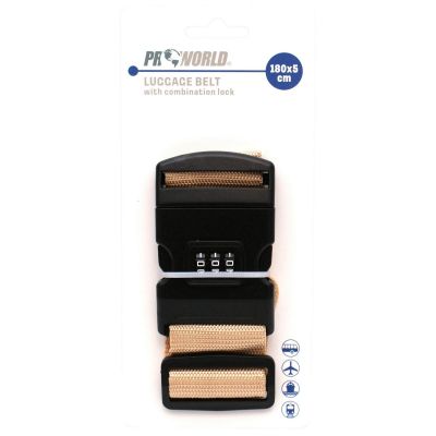 5. Universeller Sicherheitsgurt für Koffer 180x5cm mit Code, Proworld Beige