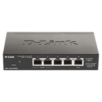 2. D-Link DGS-1100-05PDV2 Netzwerkkabel, Managed Gigabit Ethernet (10/100/1000) mit PoE-Unterstützung, Schwarz