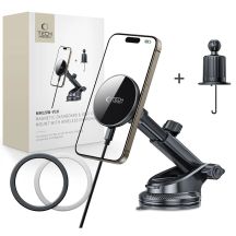Tech-Protect mm15W-V10 Magnetische MagSafe-Autohalterung für Cockpit/Windschutzscheibe/Lüftungsschlitze – Schwarz