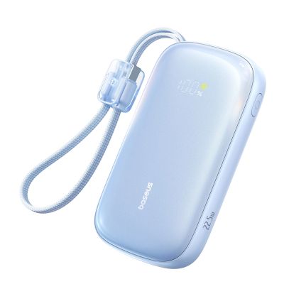 Baseus EnerFill FC21 Qpow 3 Ultra 20000mAh 22,5W Powerbank mit Display und Kabel – Blau