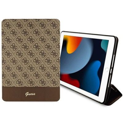 3. Guess 4G Stripe Allover Hülle für iPad 10,2" - braun