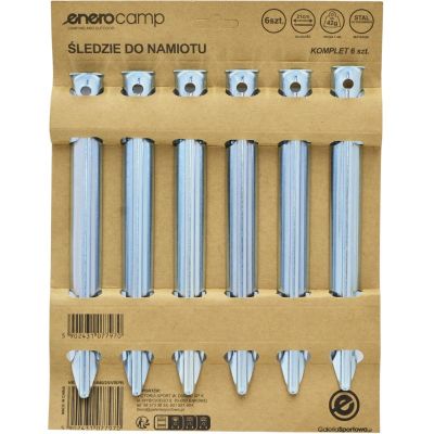 23. Zeltnägel 20,5 cm Set 6 Stück Metall Enero Camp