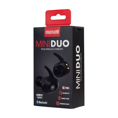 4. MAXELL MINI DUO TWS Ohrhörer, kabellose Bluetooth-Kopfhörer, schwarz