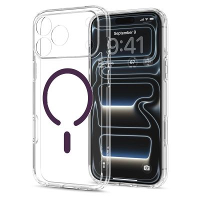 3. Spigen Ultra Hybrid Mag MagSafe Hülle für iPhone 18 Pro Max / 17 Pro Max – transparent-burgunderrot