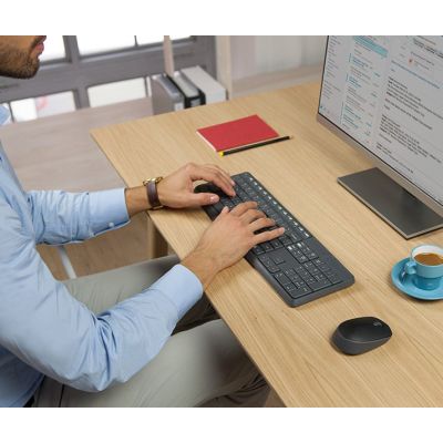 11. Logitech MK235 920-007931 Membran-Tastatur + Maus-Set (USB 3.0; grau; optisch)