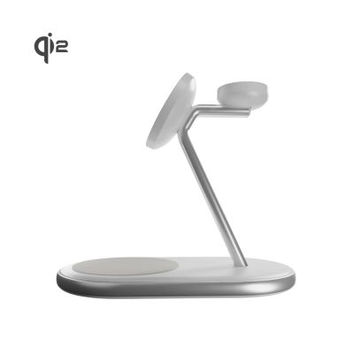 3. Puro Mag Station Qi2 3-in-1 Kabelloses Ladegerät Kompatibel mit MagSafe - Weiß