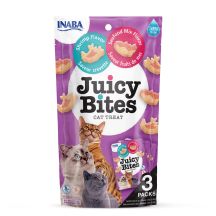 INABA Juicy Bites Katzenleckerli mit Garnelen- und Meeresfrüchtegeschmack – 3 x 11,3 g