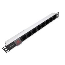 Equip 333293 PDU 8-fach Stromverteilereinheit 1U Schwarz, Silber