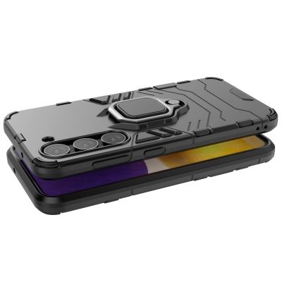 4. Ring Armor Hülle für Samsung Galaxy S23 gepanzerte Hülle magnetischer Haltering schwarz
