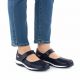 5. Damen-Lederschuhe mit durchbrochenem Muster und Klettverschluss, marineblau, Jezzi 9763