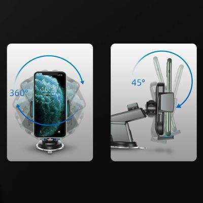 3. Joyroom Autotelefonhalter mit ausziehbarem Teleskoparm für Armaturenbrett und Fenster, schwarz (JR-OK3)