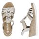 4. Bequeme beige Espadrille-Sandalen für Damen, Modell Rieker 619B2-60
