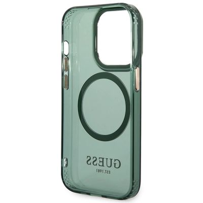 7. Guess GUHMP14LHTCMA iPhone 14 Pro 6,1" grün/khaki Hartschale Gold Outline Translucent MagSafe