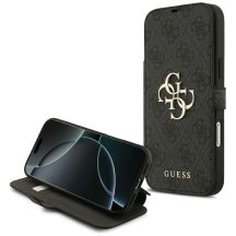 Guess Book 4G Metall-Logo-Hülle für iPhone 18 Pro Max / 17 Pro Max – Schwarz