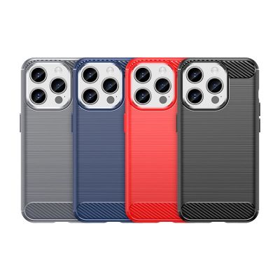 7. Flexible Carbon-Musterhülle für iPhone 15 Pro Carbon Case – Schwarz