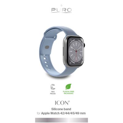 2. Puro Icon Silikonarmband für Apple Watch 38 / 40 / 41 mm - Hellblau (2 Stück)