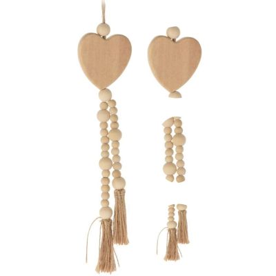 7. Dekorativer Anhänger im Boho-Stil, Öko-Natur, Holzherz