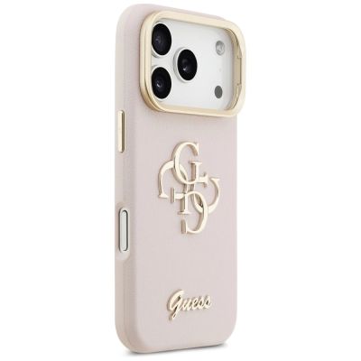 4. Guess Grained Big 4G & Stand Camera Case für iPhone 17 Pro - Pink