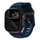 9. Nomad Rocky Point Armband, schwarzes Leder, Titan