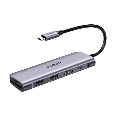 9. Ugreen CM1956in1-Adapter USB-C – HDMI / 2x USB-A 3.0 / USB-C PD/SD/TF-Leser – Grau