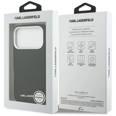 8. Karl Lagerfeld FW Stamped Karl MagSafe Hülle für iPhone 17 Pro - Schwarz