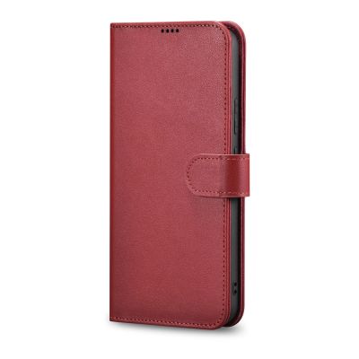 3. iCarer Haitang Leder Wallet Case Ledertasche für Samsung Galaxy S22+ (S22 Plus) Wallet Gehäuse Cover Rot (AKSM05RD)