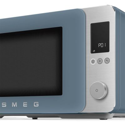5. Smeg MOC02SBMEU Mikrowelle, blau, Kombi-Mikrowelle für die Arbeitsplatte, 27 l, 900 W