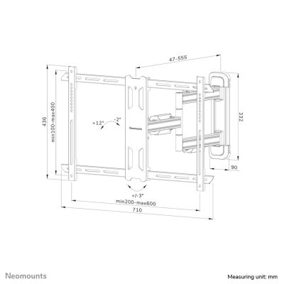27. Neomounts WL40S-850BL16 TV-Wandhalterung 177,8 cm (70") Schwarz