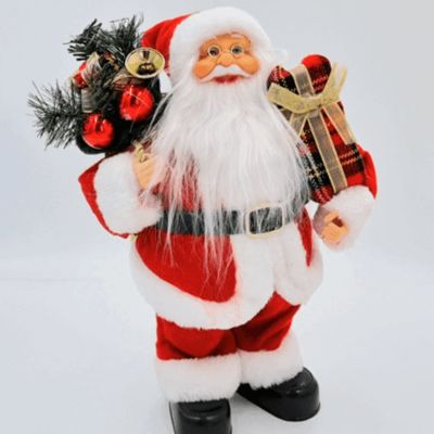 17. Dekorativer tanzender und singender Weihnachtsmann 28 cm MICA