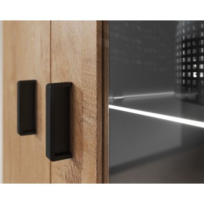 2. SOHO Hängevitrine, Eiche lefkas+ schwarz