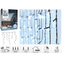 Weihnachtsbaumbeleuchtung, Außenbeleuchtung, 180 LEDs, Steuerung, Zeitschaltuhr, kaltweißes Licht, grünes Kabel