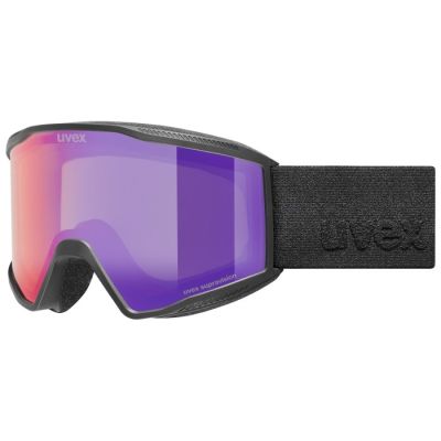 Uvex 5501822130 Skibrille Schwarz Unisex, verspiegelte zylindrische (flache) Scheibe