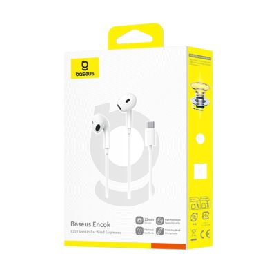 10. Baseus Encok CZ19 USB-C In-Ear-Kopfhörer mit Kabel - Weiß