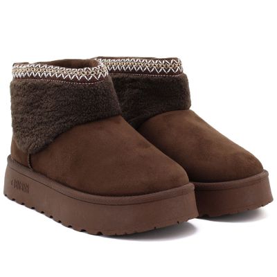 4. Big Star braune wasserdichte Plateau-Schneestiefel UU274171