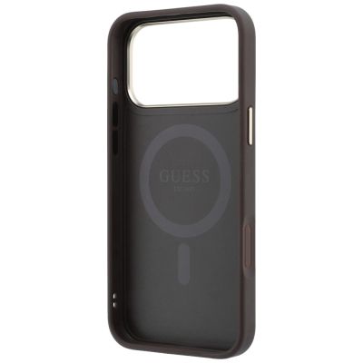 7. Guess Ring Stand 360 4G Classic Logo MagSafe Hülle für iPhone 18 Pro / 17 Pro - Braun