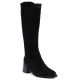 Damen-Cowboystiefel aus Leder mit Absatz, Wildleder, schwarz, Vinceza 133103