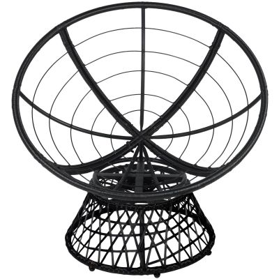 3. 360-Grad-Dreh-Gartenstuhl mit rotem Kissen