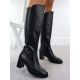 5. Schwarze Sergio Leone KZ25224-S Damen-Lederstiefel mit hohem Absatz
