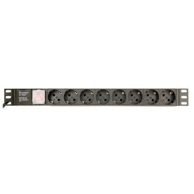 2. GEMBIRD 19-Zoll-Rack-Steckdosenleiste PDU EG-PDU-014 1U, 16 A, 8 x SCHUKO, 3-m-Kabel